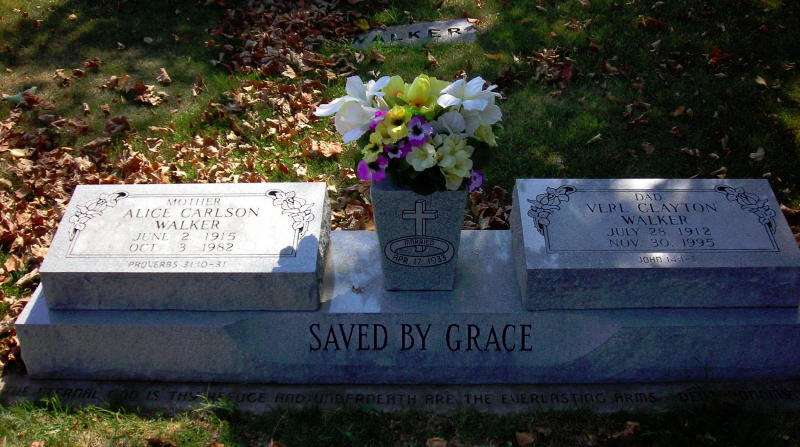 Verl Walker and Alice Carlson tombstone